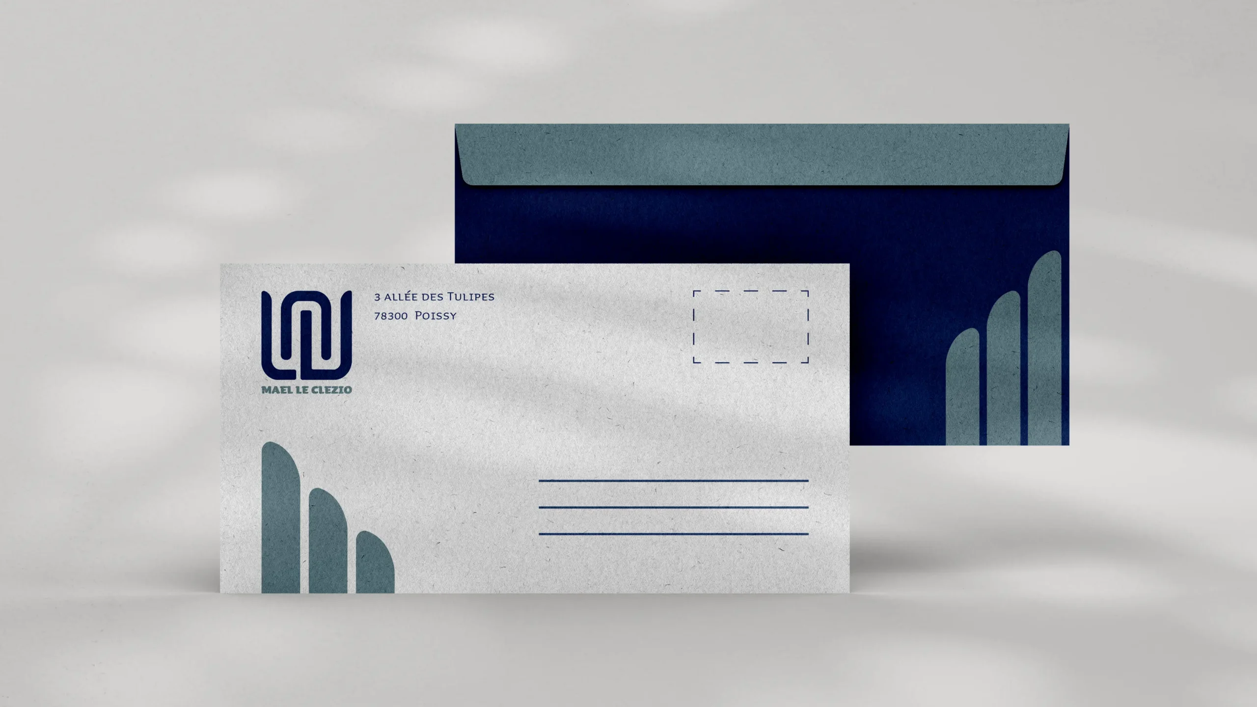 enveloppe DL - projet d'identité visuelle personnelle